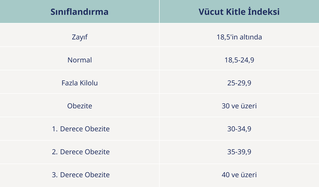 Sınıflandırma and Vücut Kitle İndeksi data